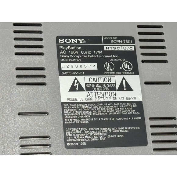 Sony Playstation 1 console bundle used with 3 controllers, Power Cord - Picture 11 of 16